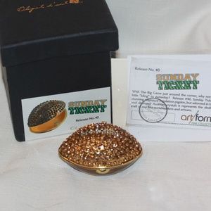 NIB Swarovski Crystal Football Trinket Box